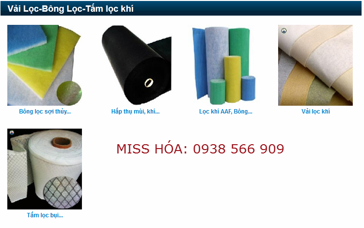 Bông lọc khí, bông lọc bụi