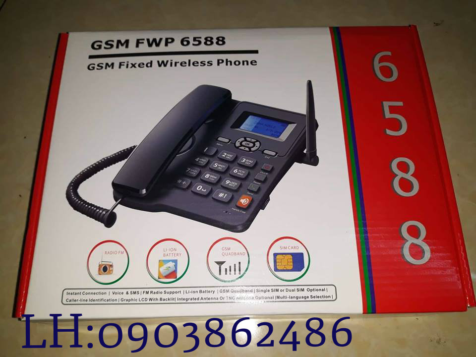 Điện thoại cố định không dây dùng sim GSM model WFP-6588 FWP3125i