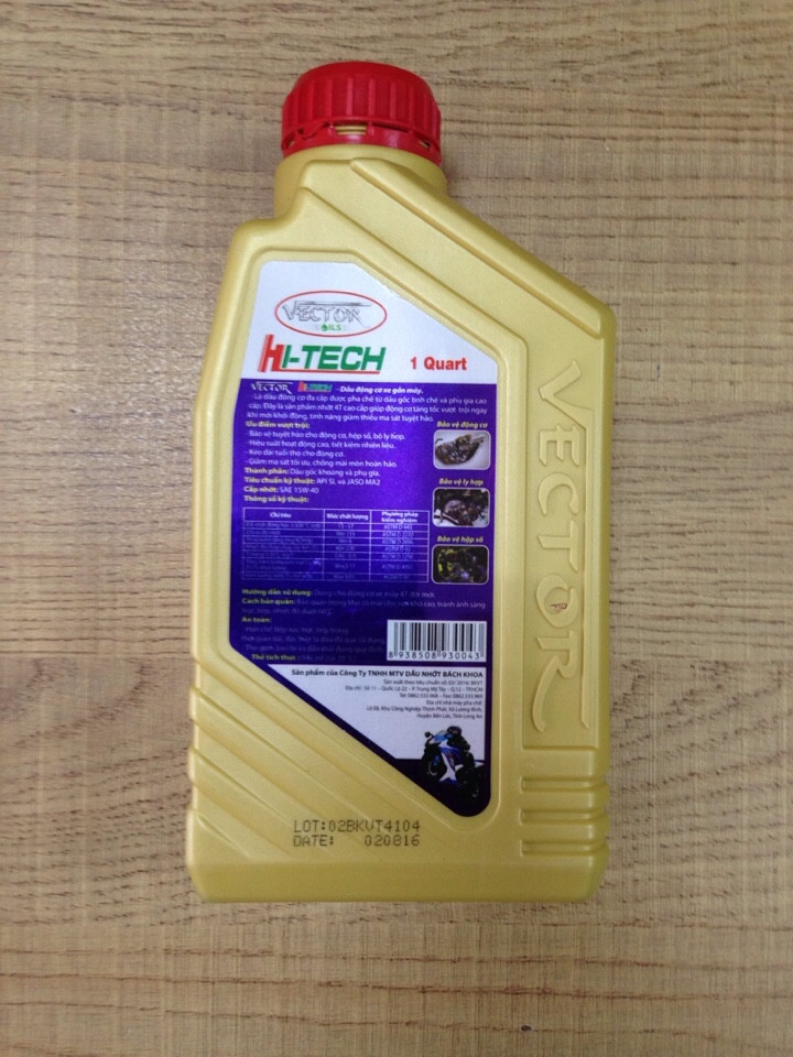 Dầu nhớt xe máy VECTOR HI-TECH 15W-40 - 0.8L