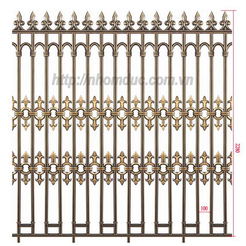 Hàng rào nhôm đúc hợp kim HR 120